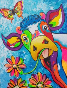 vrolijke-koe-met-vlinder-en-bloemen-228x300